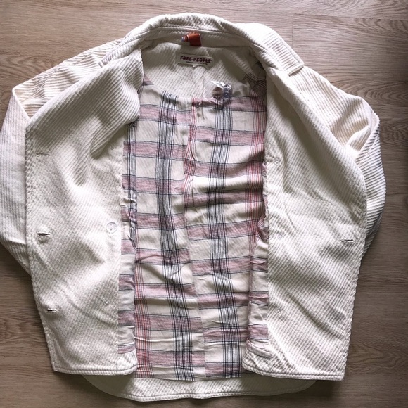 ‼️FLASH SALE‼️Free People Cream Corduroy Jacket Oversized Cottagecore Blazer - Picture 10 of 15